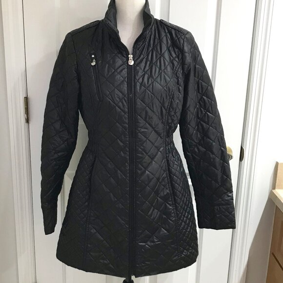 Roz & Ali Diamond Quilted Puffer Jacket with Extended Collar S - Picture 1 of 11